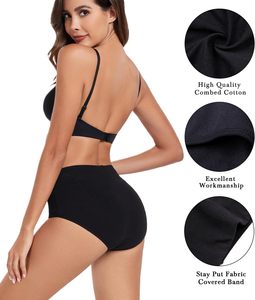 High Waist Plus Size Women's Underwear Cotton Seamless Briefs Button Tummy Control Panties Soft Stretch Full Coverage <b>Shapewear</b> - Product Image 6