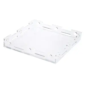 Elegante Bandeja Metálica Premium para Decoración de Mesas de Hotel, Ideal para Regalo, Bandeja Metálica Hecha a Mano de Lujo, Estilo Vintage para Exportación, Plateada y Segura - Product Image 1