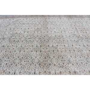 Turkish Rug, Oversize 6.9x11.9 ft Vintage Rug, <b>Brown</b> White Floral <b>Wool</b> Rug - Product Image 5