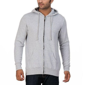 เสื้อฮู้ดมีซิปของผู้ชายแบบสั่งทำเสื้อฮู้ดสีเทาคุณภาพพรีเมียมพร้อมออกแบบโลโก้ได้ตามต้องการสวมใส่สบายทนทานและมีสไตล์ - Product Image 4