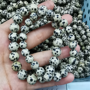 Shrekha Creations Bulk 8mm Natural Dalmatian Jasper Gemstone Genuine Semi-Precious <b>Healing</b> <b>Crystal</b> <b>Bracelets</b> Women Men Polished - Product Image 2