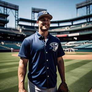 Camisetas de béisbol de rayas personalizadas, camisetas de béisbol de manga corta con botones y cuello en V, camisetas de fútbol con rayas forradas - Product Image 4