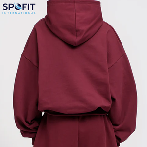 Tendance Logo personnalisé épais 600 GSM coupe régulière décontracté surdimensionné 100% coton taille côtelée super lourd polaire hiver écologique - Product Image 6