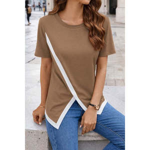 Blusa de Viscosa de Manga Corta y Cuello Redondo para Mujer de Jane, Blusa Informal de Corte Regular para Uso Diario, Tallas S-3XL - Product Image 3