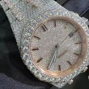 Reloj de Lujo Automático de Acero Inoxidable de Primera Calidad con Diamantes de Moissanita VVS de 41 mm, Estilo Hip Hop Antiguo, Moda Lujosa - Product Image 2