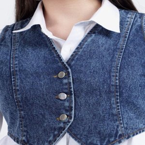 Logo personnalisé, couleur, tissu vêtements pour femmes bleu style chemise régulière femmes haut col de chemise, long, à revers, manches fabriqué en Idia - Product Image 3