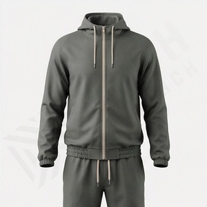 Conjunto Deportivo de Chaqueta con Cremallera y Pantalones Deportivos de Primera Calidad con Logotipo Personalizado, Ropa Deportiva para Hombre, Conjunto de Moda para Gimnasio y Entrenamiento, Color Personalizado - Product Image 3