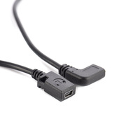 Cable USB tipo C macho a mini USB hembra de 90 grados, adaptador para MacBook Pro, computadora portátil, dispositivos Android