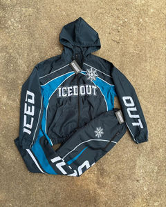 100% fabrication personnalisée de haute qualité en nylon survêtement coupe-vent coupe-vent à capuche ensembles survêtement de sport pour hommes - Product Image 1