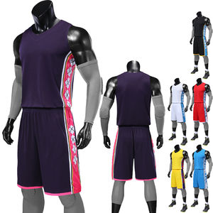 ชุดฝึกซ้อมบาสเกตบอล ชุดกีฬาคุณภาพสูง เสื้อเจอร์ซีย์แบบเรียบ ระบายอากาศได้ดี ชุดวอร์มฤดูร้อน เสื้อกั๊ก กางเกงขาสั้น ชุดฟิตเนส - Product Image 2