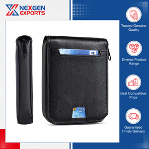 Nouvel arrivage : Porte-cartes de crédit en cuir véritable, minimaliste, anti-RFID, avec fermeture éclair – Qualité supérieure, vente en gros compétitive - Product Image 6