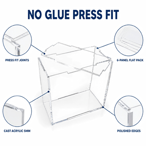 Vitrine en acrylique Jinda Press Fit, épaisseur 5 mm, légère, portable, montage facile, boîte de collection TCG, sans colle, emballage plat, manuel d'assemblage - Product Image 4