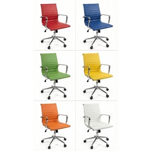 Chaise de bureau de direction moderne en similicuir Lena 2026 avec accoudoirs nickelés pour la vente en gros - Product Image 3