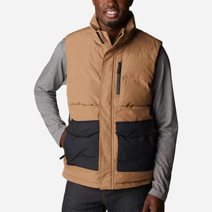 Veste sans manches à capuche matelassée pour homme avec logo personnalisé OEM, en polyester respirant, coupe-vent, techniques de lavage, pour l'hiver - Product Image 1