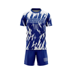 Tenues de football personnalisées pour adultes unisexes, col rond, manches courtes, 100% polyester, séchage rapide, respirant, extensible, transfert thermique - Product Image 4