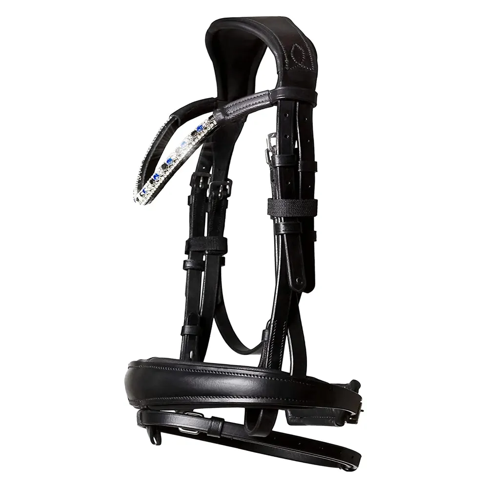 Fabricante indiano Couro Cavalo Bridle Lumiere Equestrian Anastasia Couro Preto Bridle Comprar Ao melhor preço inteligente