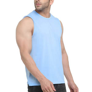 Camiseta sin mangas de entrenamiento de gimnasio de algodón de alta calidad con logotipo personalizado OEM para hombre, camiseta muscular transpirable, diseño de punto informal - Product Image 3