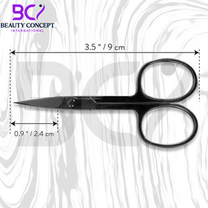 Ciseaux à ongles de précision en acier inoxydable pour droitiers, pour manucure, pédicure, sourcils et cils, extra-affûtés, noir plasma - Product Image 6