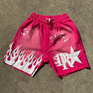 กางเกงขาสั้นออกกำลังกายวิ่งสำหรับผู้ชาย ผ้าฝ้าย 100% ระบายอากาศ แห้งเร็ว สไตล์วินเทจ ล้างสีแบบแอซิดวอช ออกแบบตามสั่ง ขายส่ง - Product Image 1