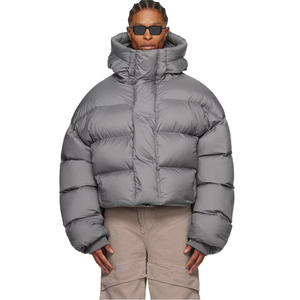 Chaqueta acolchada corta acolchada ligera Alpine Nest para hombre, chaqueta holgada de gran tamaño con capucha para invierno, estilo High Street - Product Image 2
