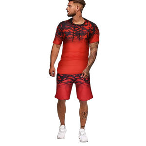 Chándal con estampado térmico para hombre, talla personalizada, verano, Color sólido, transpirable, informal, a la moda, opciones de talla grande, conjuntos gemelos para jóvenes - Product Image 1
