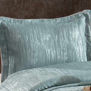 Ensemble de couvre-lit de luxe personnalisé Guzide Larissa Turquoise 4 pièces, 100% chenille, tissé organique, rayé, lavable, anti-acariens - Product Image 2