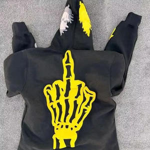 Sudadera con capucha estampada hinchada de algodón pesado personalizada para hombres ropa de lana de invierno 3D de gran tamaño con logotipo bordado - Product Image 3