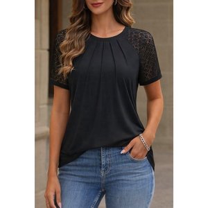 Blusa de Viscosa con Cuello Redondo y Manga Corta para Mujer de Jane's, para Uso Diario Informal, Top Cómodo y Elegante - Product Image 1
