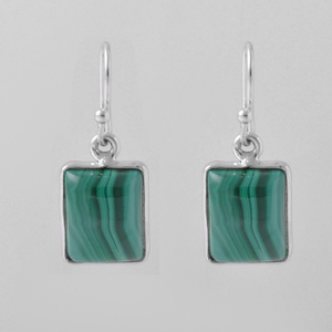 Handmade 925 Sterling <b>Silver</b> Jewelry Long <b>Dangle</b> Natural Malachite <b>Earrings</b> Vintage Style for Weddings & Parties Fancy Gift Idea - Product Image 2