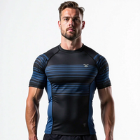 Rashguards BJJ personnalisés de qualité supérieure, impression par sublimation, vêtements d'entraînement durables, MMA, respirants, anti-UV, séchage rapide, coupe intégrale