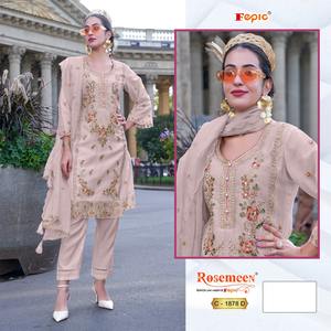 Célébrez l'Aïd avec style avec l'organza brodé Shalwar Kameez et le fond Santoon lourd et terne - Product Image 5