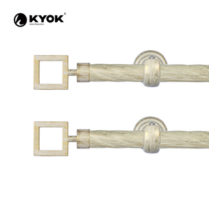 Barras de Cortina Modernas KYOK con Remates Rectangulares de Plástico, Diseño Minimalista, Fácil Instalación, Acabado Blanco, Negro y Mármol - Product Image 6