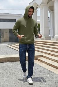 Sweats à capuche décontractés d'hiver pour hommes couleur unie 100% coton coupe régulière séchage rapide écologique respirant vêtements de mode - Product Image 3