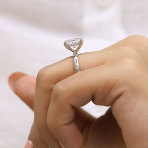 แหวนเพชรมอยส์ซาไนต์สำหรับผู้หญิงเพชร14K สีเหลืองทองของขวัญแต่งงานแหวนเพชรหรูหรา2.50กะรัต - Product Image 2