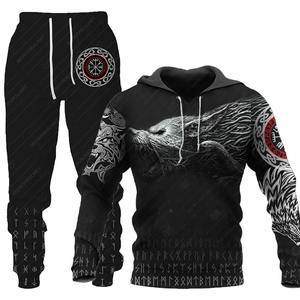 New 3D Printed Breathable 2 Piece Set Premium Customize Design Tracksuits 100% Cotton Wholesale <b>Hooded</b> Sweat Suits - Product Image 5