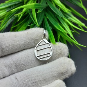 การตั้งค่าจี้ลูกแพร์925เงินสเตอร์ลิง16x20มม. การออกแบบอัญมณีทรงหลังเบี้ยเรซินแบบทำมือของขวัญสำหรับเธอ - Product Image 5