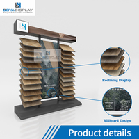 Support autoportant sur mesure pour carreaux de sol en vinyle stratifié, imitation bois, pour une présentation optimisée du revêtement de sol