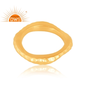 Último diseño hecho a mano 18K chapado en oro latón banda anillo diseñador joyería para mujer regalo para ella - Product Image 3