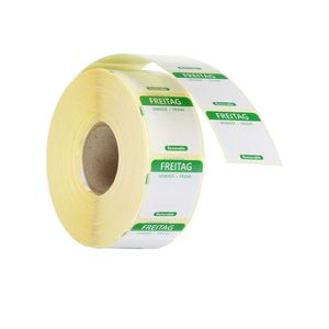 Étiquettes de sécurité alimentaire quotidiennes amovibles Friday Green 1000 multi-usages 25x25mm - Product Image 1