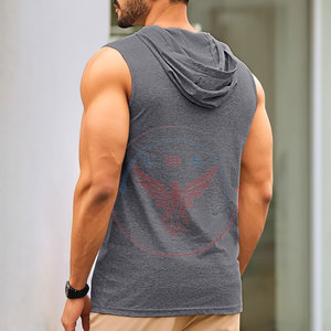 Service OEM, vente en gros, logo personnalisé, sweats à capuche sans manches pour hommes, hiver, légers, couleur unie, polaire respirant, design avec poche - Product Image 2