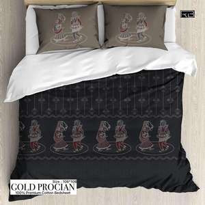 Ensemble de draps de lit 3 pièces en coton de qualité élégante Impression florale solide Style classique Confortable et idéal pour les cadeaux - Product Image 2