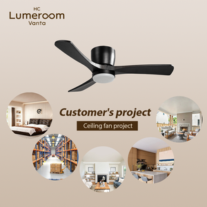 USA In Stock Black 42 Inch Flush Mount <b>Ceiling</b> Fan No <b>Light</b> with 3 Solid Wood Blades Quiet DC Motor <b>Remote</b> <b>Control</b> - Product Image 4