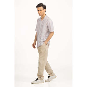 Camisas Casuales para Hombre, Doble Botonadura, 100% Algodón Popelina, Diseño a Rayas, Técnica de Teñido Liso, Suministro ODM - Product Image 3