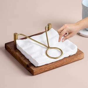 Porte-serviettes en fil de maille de bois de qualité supérieure Style élégant parfait pour la maison vaisselle décor de cuisine accessoire de salle à manger élégant - Product Image 3