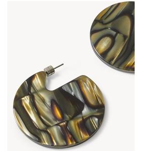 Pendientes de resina de joyería de moda de diseño americano, forma de rectángulo de aro grande, pendiente de joyería multicolor Vintage a las mejores tarifas - Product Image 6