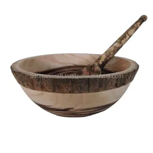 Hot selling Salad Bowl Wooden With Salad Server Set Salad Bowl Wooden Bowl Dishes Plates Dinnerware Home Hotel Tableware kitchen