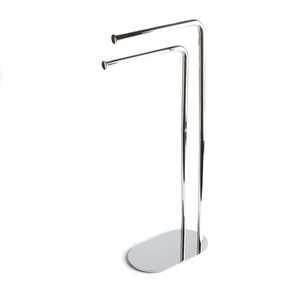 Support à 2 serviettes chromé avec base ovale pour articles de bain et toilettes - Product Image 1