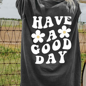 เสื้อยืดผ้าฝ้ายระบายอากาศได้ดีขนาดใหญ่สำหรับผู้หญิงพิมพ์ลายน้ำหนักมากระบายอากาศได้ดี - Product Image 3