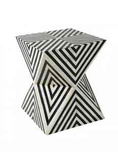 Mesa de Centro de Lujo Ecológica de Alta Calidad con Diseño de Mosaico de Nácar, Mesa Auxiliar Cuadrada, Mesa de Centro de Tambor para Sala de Estar, Diseño Moderno - Product Image 1