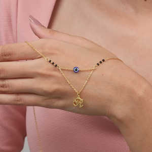 สร้อยคอแมนกาลสุตราสแตนเลสสตีลชุบทอง 14K แบบสั่งทำพิเศษ จี้แฟชั่นทำมือ ศาสนาฮินดู - Product Image 5